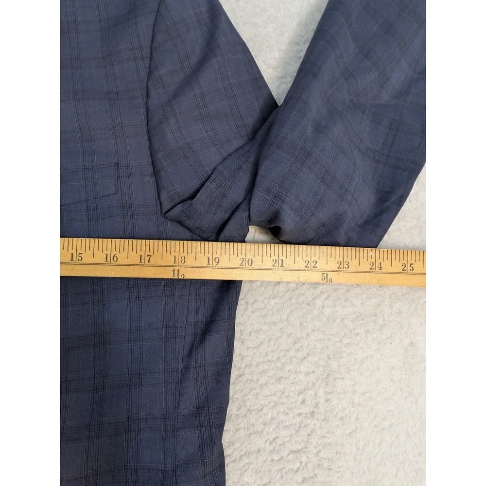 BONOBOS - MARLANE WOOL Stretch Blue Plaid 40 R Blazer Fairway Jacket - EXCELLENT